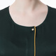 VOA100% mulberry silk double-sided satin 40mm heavy green round neck long sleeve one-button silk T-shirt BE687 Green Shade Ranran (G06) M