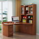 Guansi solid wood desk rack combination computer desk desktop bookcase integrated simple bedroom home corner combination study desk white 120*80 upper and lower bookshelf with door
