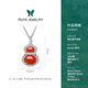Muye Natural Colored Treasure 925 Silver Nanhong Necklace Calabash South Red Necklace Original Design Jewelry Chain Chain Calabash South Red Necklace