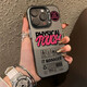Maomanjian adapté à Apple 15 Case de téléphone mobile Nouveau iPhone 15 Case de téléphone mobile 14/13 Couverture complète 12/11 Promax Electroplate Probas Years Light Imd Color Silver-Black-SQ16852 Simple English iPhone 15