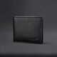 Libellule rouge [Couche supérieure Cowhide] Boîte de portefeuille courte Portefeuille portefeuille pour hommes Portefeuille multiple par carte portefeuille masculine noir