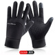 MANQIMEIYA gloves men's winter warm touch screen driving, cycling, motorcycle riding, windproof winter skiing cotton gloves for men and women, black, one size fits all