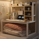 Shu Yiran bed computer desk college student lazy desk bookshelf bunk dormitory artifact steel frame bedside notebook table bookshelf style black shelf + black willow color