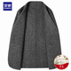 Romon Wool Suit Men's Korean Slim Casual Suit Jacket Men's Autumn and Winter Thick Youth and Middle-aged Solid Color Business Light Luxury Double-sided Woolen Single Suit Men's Gray 180