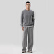 Markless Casual Hosen für Herster Herbst und Winter vielseitig hängen locker, komfortable breite Beine gerade Hose 4873 Grau L