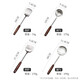 Baijie 304 stainless steel spatula solid wood handle household spatula set soup spoon colander kitchen frying spatula colander cooking spatula 304 stainless steel spatula #hot style#