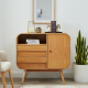 Jiabai Jiabai side cabinet Nordic creative storage cabinet small apartment sideboard with door wine cabinet modern simple solid wood tea cabinet sideboard wood color