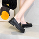 Bainike low-top rain shoes for women, versatile casual anti-slip waterproof student water shoes for women, fashionable shallow mouth Korean style thick-soled leather shoes for women, black size 36 standard size