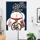 Shengshi Taibao door curtain fabric Japanese style short cartoon punch-free partition kitchen with pole for good luck 85*120cm