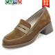 Cartelo Cartelo Fashion Round-Toe-Frauen-Lederschuhe mittleren Alters 2025 Neue Frühlings- und Herbst-Mom-Schuhe mittelschwer Absatz