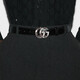 Gucci (GUCCI) Women's Black Leather Double G Multicolor Crystal Buckle Belt 3 cm 7955630YAUG1047 [Tax Package] 70
