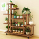Rice Helper Solid Wood Flower Rack Outdoor Balcony Flower Pot Rack Indoor Floor Plant Rack Pot Rack Multi-layer Bonsai Rack S Basic Style [Reinforced Style] (Refer to Figure 2)