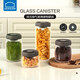 LOCK & LOCK press-pump glass sealed jar cereals tea kitchen dry goods storage jar milk powder jar 800ML gray
