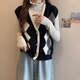 Pincai retro knitted vest women's sweater versatile vest vest vest small V-neck PW27ZQ3