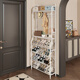 Lohas Time Ultra-thin Entry Door Shoe Rack Door Multi-layer Household Shoe Storage Rack Multi-functional Shoe and Hat Integrated Rack Storage Rack Cream White Shoe and Hat Integrated Rack - Large Length 83