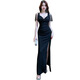 
Chuangjingyi chooses sexy women's clothing, high-end internet celebrity fashion dress for women in summer nightclub, sexy dress for low-cut temperament 3883 black 3XL Recommended 135-150Jin [Jin equals 0.5 kg]