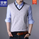 ROMON (ROMON) Spring and Autumn Fake Two-piece Shirt Collar Knit Sweater Men's Long Sleeve Double Collar Shirt T-shirt Middle-aged Men's Thin. Base Shirt 3878 Blue (Spring and Autumn) Button Cuffs Thin XL 175 Recommended 138-158Jin [Jin equals 0.5 kg]