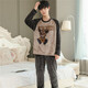 Pyjama masculin pour hommes en automne et flanelle d'hiver épais chauds d'âge moyen et jeunes étudiants dessin animé coues rond vêtements de maison d'hiver wyex3881 Men de la taille (recommandée 90-115 Jin [Jin est égal à 0,5 kg]) toute taille