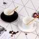 Edo coffee cup set gold white frosted 140ml tea cup office ceramic coffee cup [cup, saucer and spoon]