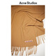 Acne Studios gift winter solid color narrow tassel cashmere label scarf dark camel one size