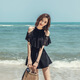 XMXT swimsuit ladies 2023 new one-piece dress style fashion conservative Korean style slimming and hiding sexy hot spring swimsuit 13603 blue 2XL (recommended 128-150Jin [Jin equals 0.5 kg])
