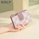 GOLF Golf Women's Card Bag Fashion Printed Coin Wallet Women's Multi-Card Vertical Card Bag Short Women's ID Bag Smoke Pink with Rice Apricot