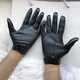 Gold Longyue men's lambskin genuine leather gloves touch screen thin unlined single layer soft sheepskin driving outdoor gloves with split fingers for spring, autumn and winter plus velvet for warmth black plus small size for repairing hands black S plus velvet
