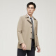 YOUNGOR trench coat men's double lapel long single windbreaker twister blend durable, not easy to wrinkle and easy to care new product Khaki L 175/96A
