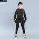 Mushroom Rabbit (MOREGOTO) fat boy training clothes tights loose big children boys sportswear teenagers plus weight enlargement basketball uniform black green line 150 plus weight plus size suitable for 100Jin Jin is equal to 0.5 kg, left and right wear