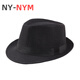 NY-NYM middle-aged and elderly men's outdoor sun hat prom party jazz hat linen curled top hat gentleman hat khaki 58cm