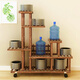 Rice Helper Solid Wood Flower Rack Outdoor Balcony Flower Pot Rack Indoor Floor Plant Rack Pot Rack Multi-layer Bonsai Rack S Basic Style [Reinforced Style] (Refer to Figure 2)