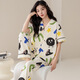 
Modal 100% cotton pajamas for women in summer short-sleeved trousers pure cotton sweet and cute casual thin home clothing set AM695 women L