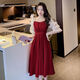 
White Mu Mu Toast Red Dress for Women's Native Year Bride Sense Red Skirt Small Dress Engagement Can Be Wear Red Five-Cents Sleeve High Quality L Recommended 100-120Jin [Jin equals 0.5 kg]