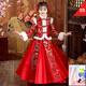 
Sanxiang Shark Girl Hanfu New Winter Retro Chinese Style Medium-Large Children's Velvet Dress New Year's greetings 1105 Pink cotton + cotton shoes Shoes Notes Size 110