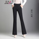 
Jingluo flare pants for women with elastic waists and slightly flared pants for women in spring and autumn elastic slim casual pants for women long trousers slim suit pants 9887 black flare pants (summer style) L