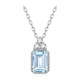 IL&CO Youke 18K gold natural aquamarine pendant, colorful gem-set diamond necklace, birthday and Valentine's Day gift for wife, 0.9ct aquamarine pendant, free silver chain + gift box