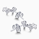 Pt.Charm platinum earrings for women, pt950 platinum earrings, simple and versatile, four-leaf clover, daisy, gift for God, in stock, national inspection certificate, 1.8-1.9g pair