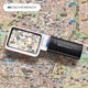 Yishibao handheld magnifying glass elderly reading high definition high power low vision square LED light imported from Germany 3x large mirror 15122