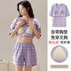 Mengyuanduo Pajamas для женщин в летнем хлопковом хлопковом сладком и милом с грудной клеткой 2024 Новый летний анти-концентраторный набор домашней одежды SD_1047# Двойной короткий коричневый кролик с грудной клеткой m