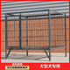 HKML dog cage medium and large size thickened reinforced angle steel welded dog farm breeding base special outdoor dog cage factory direct sale 1.2X1X1.3 meters slope roof with roof without paint