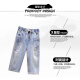 
Commander Bear High Waist Stretch Denim Cropped Pants Shorts for Women in Summer Loose Korean Style Slim Casual Harlem Breeches Light Blue Denim Shorts 9893# S