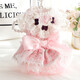 Vierbeiner Blumenhuf, schwere Arbeit handgefertigte Katzenprinzessin Rock Hunde Kleidung Frühlings- und Herbstkleidung, Laufstegpartykleid Welpenkleidung, Haute Couture Lace Blues XL-About 9-10jin [Jin gleich 0,5 kg]