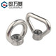 Guwanji 304 stainless steel ring eye nut collection round nut set lifting eye marine screw cap national standard 304 round eye nut M8 (1 piece)