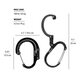 GEAR AID HEROCLIP Carabiner Clip and Hook (Large) Black/White