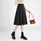 She pool high waist mid-length skirt 2025 autumn and winter new women's fashion simple commuting pleated skirt