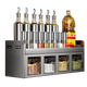 Mrs. Ming's kitchen rack spice box set wall-mounted spice utensils spice jar combination all-in-one spice storage box double layer + 6 spice boxes