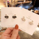 BOMP Old Phoenix Gold Store Korean Micropaved Zirconia Black Swan S925 Silver Needle Earrings Female Super Fairy Versatile Earrings Black Swan Earrings