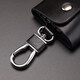 Versión coreana de Qiger de Real Cow Wey Bag Chead Bag Men's Hanging Keychain Simple Householing Storage Bag Black Black