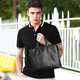 Cow mallette sac à main masculin Horizontal Business Casual Sac Men's Sac Mend Computer Sac C-9888 Black 14 pouces
