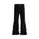 POUM jean micro-chargé pour hommes au printemps, automne et hiver nouveau style américain haute rue beau design simple pantalon long mince TYFS-Y9207 noir S
